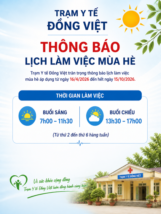 Thông báo giờ làm việc Mùa hè